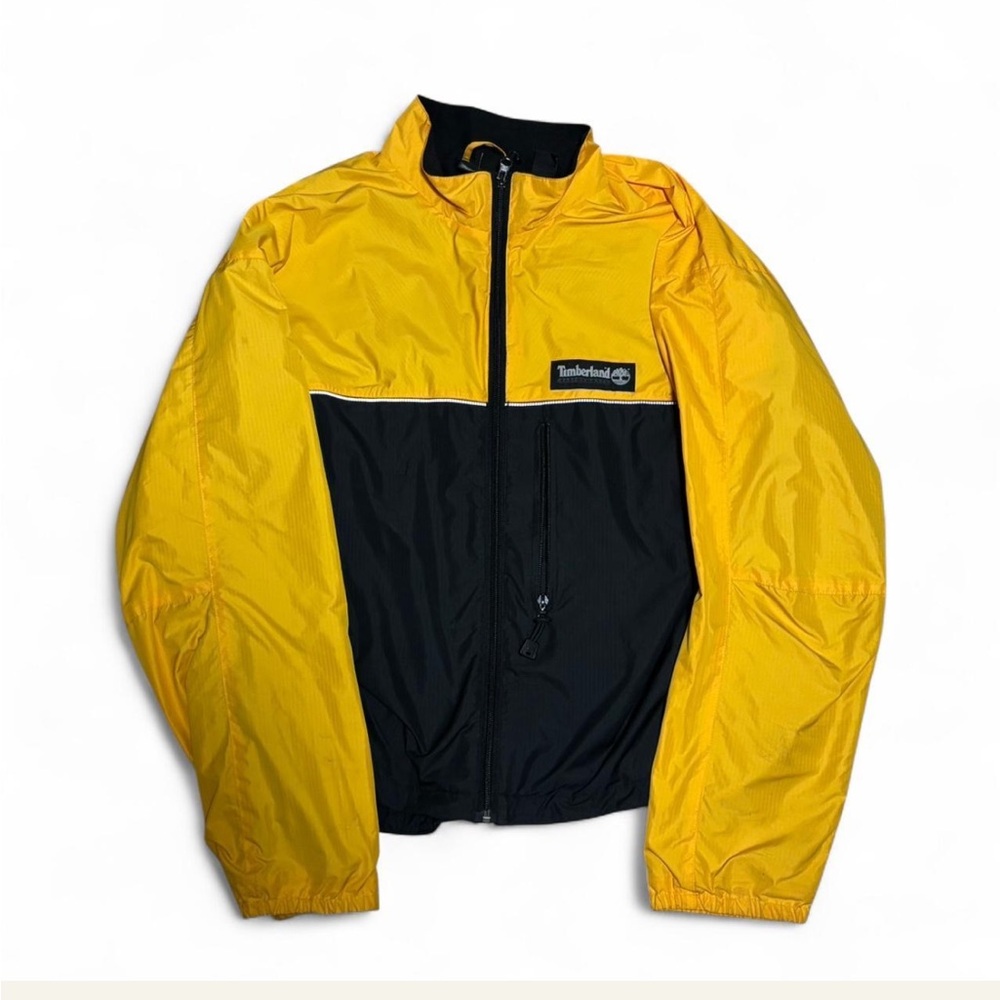 Timberland Men's Vibrant Yellow and Black Windbreaker